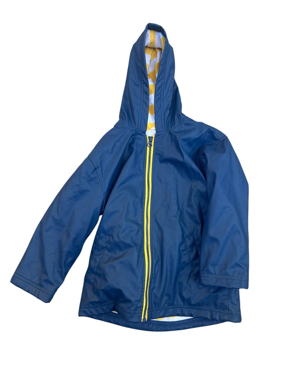 Hatley Kids Raincoat Navy With Yellow Zip 5 Years Heavy Duty Top Quality